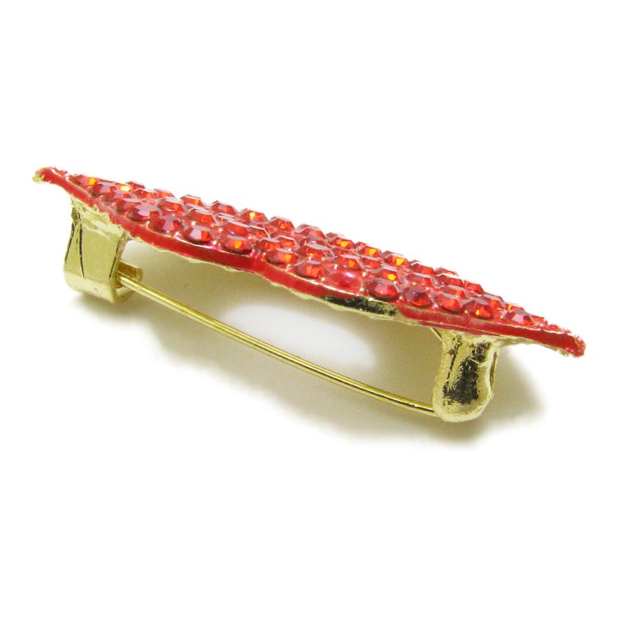 ブローチ レディース メンズ リップ 唇 キスマーク 赤い くちびる