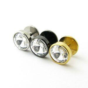 ボディピアス タテ爪クリスタル ３色から選ぶフェイクピアス サージカルステンレス製 １６Ｇ 大 fp44 | 