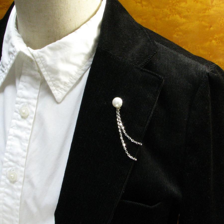 ピンブローチ ラペルピン メンズ シンプル 淡水パール 真珠 本物 チェーン 2WAY 結婚式 タックピン ピンズ JS10002 |  | 12