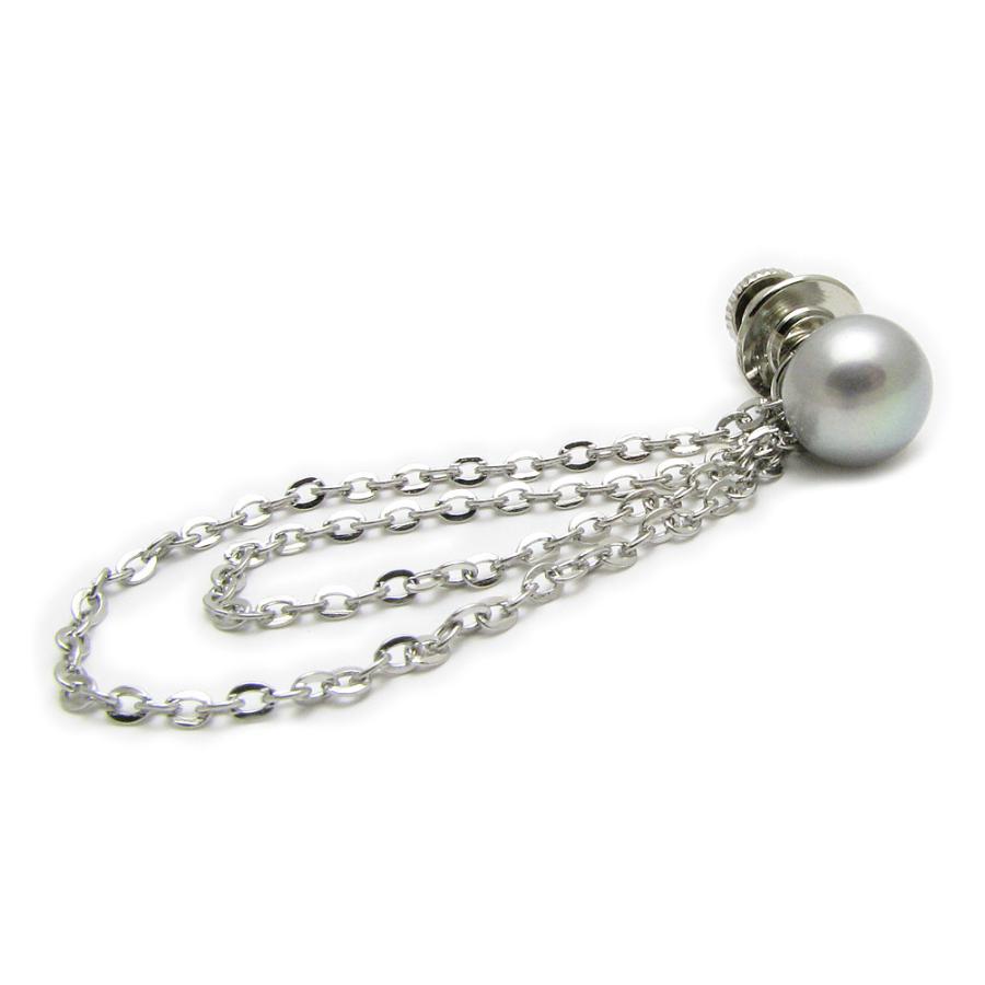 ピンブローチ ラペルピン メンズ シンプル 淡水パール 真珠 本物 チェーン 2WAY 結婚式 タックピン ピンズ JS10002 |  | 06