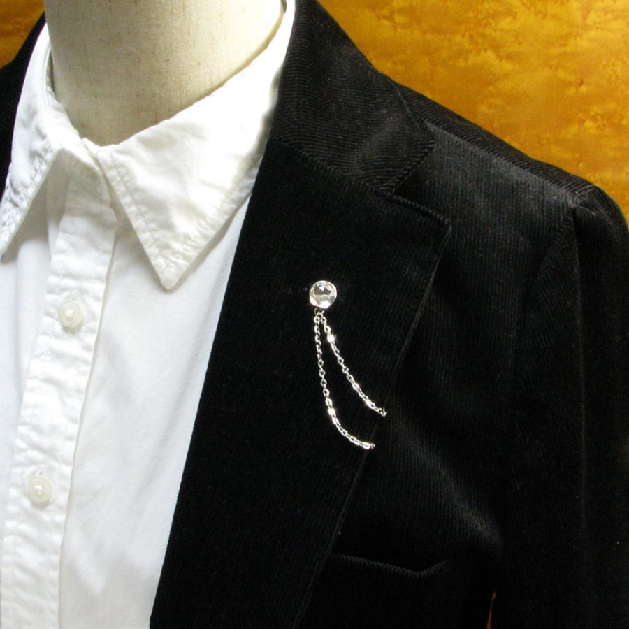 ピンブローチ ラペルピン メンズ シンプル スワロフスキー 10mm