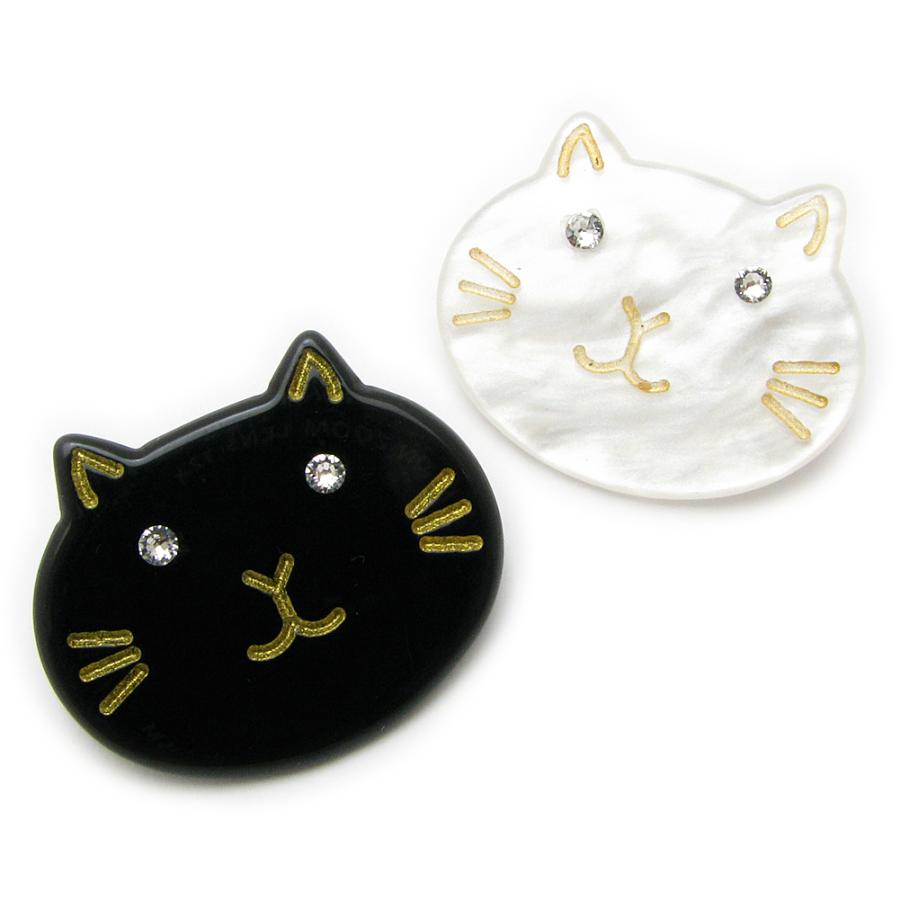 ブローチ レディース 猫 ねこ ネコ キャット ラインストーン アクリル かわいい 黒猫 白猫 ピンブローチ ラペルピン JS10026 :js10026:アクセサリーと雑貨 MILESマイルズ 通販 猫 ブローチ ピンバッジ 黒猫 白猫