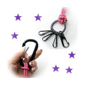 EC MELODI キーリング　カラビナ　新品 キーリング カラフル紐付きカラビナ KK16010-16014