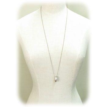 ネックレス ペンダント 文字入りダブルリングトップ ロングチェーン