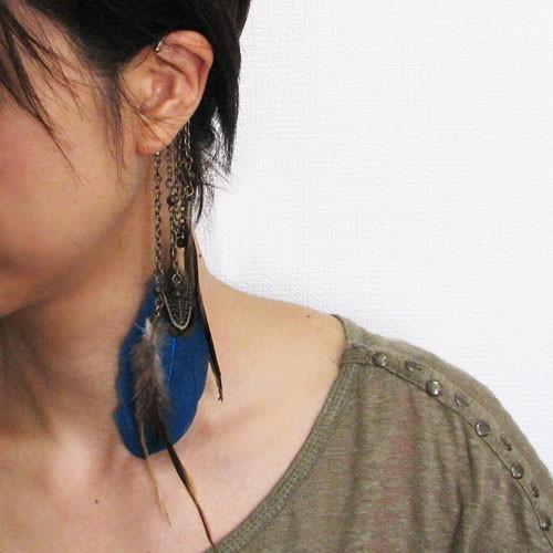 SAINT LAURENT 羽根モチーフ フェザー　イヤリング org.jpg