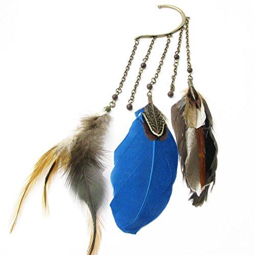 イヤリング イヤーフック フェザー 羽根 本物 片耳販売 イヤカフ