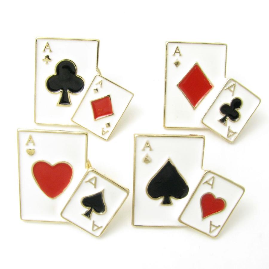 ブローチ トランプ ラペルピン ハート スペード クローバー KS41011