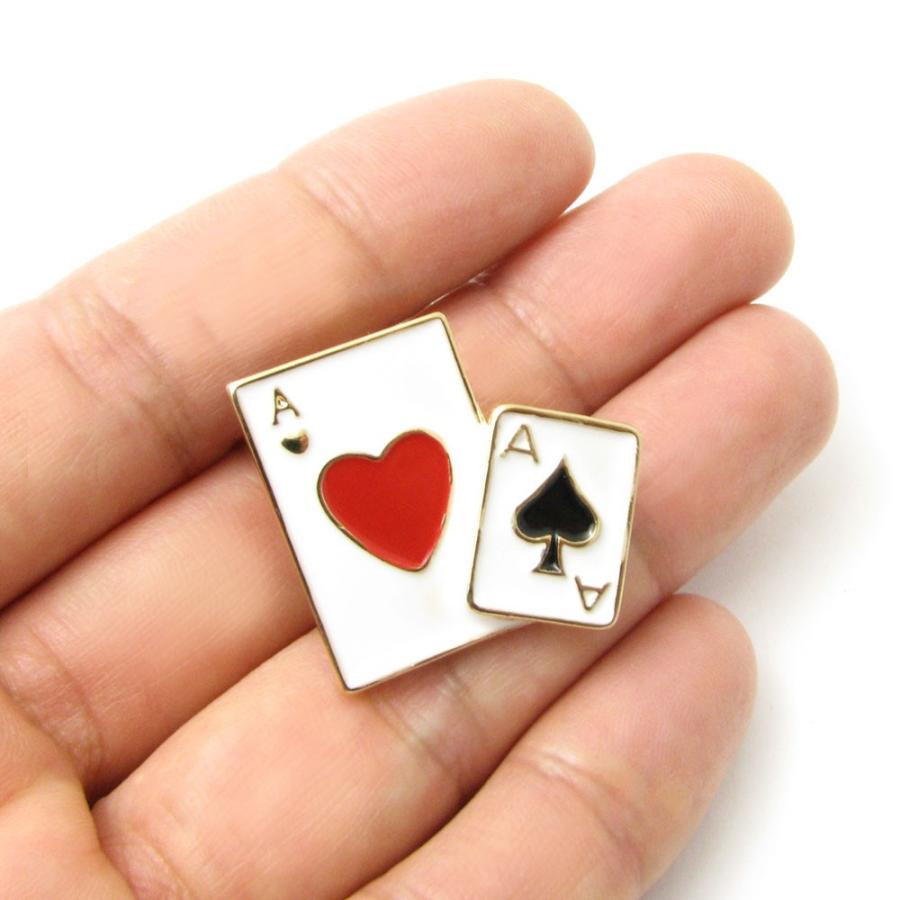 ブローチ トランプ ラペルピン ハート スペード クローバー KS41011