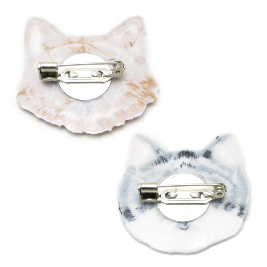 ブローチ 猫 ねこ ネコ 刺繍 ワッペン バッチ ピン KS48016 ブローチ 猫 ねこ ネコ 刺繍 ワッペン バッチ ピン KS48016
