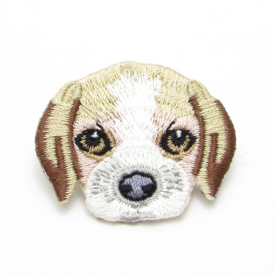 ブローチ 犬 刺繍 ワッペン バッチ KS55024【Animal road】ボストン