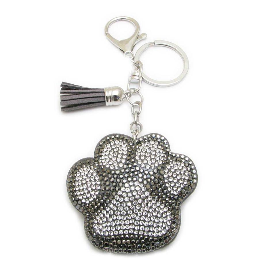 キーホルダー バックチャーム レディース ネコ プードル 肉球 犬 革 布