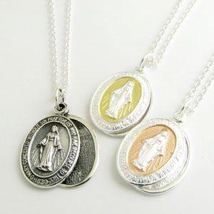 ペンダントトップ マリアメダイ 2重に重なるマリアレリーフ シルバー