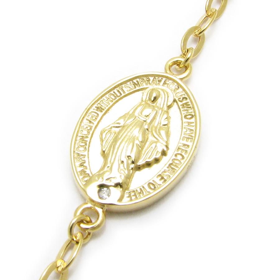 ブレスレット メンズ マリア 不思議のメダイ シルバー ゴールドコート 