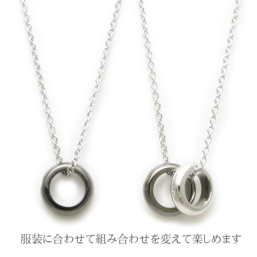 ペアネックレス シルバーネックレス 3ダイヤモンドリング メンズ レディース スリーカラー close to me SN13-243244の画像