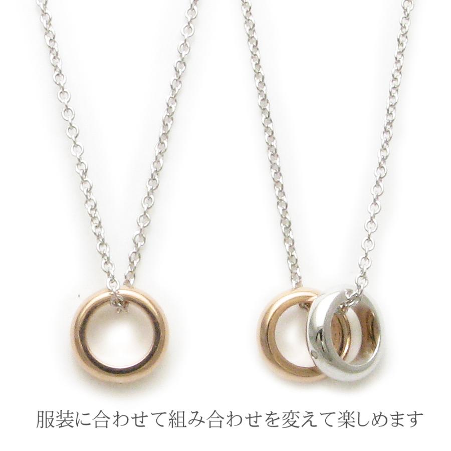 ペアネックレス シルバーネックレス 3ダイヤモンドリング メンズ レディース スリーカラー close to me SN13-243244の画像