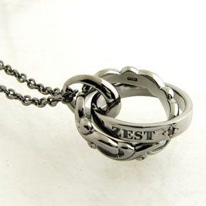 ネックレス メンズ RoyalStagZEST ロイヤルスタッグゼスト ブラックダイヤモンド Wリング シルバー SN25-009の画像