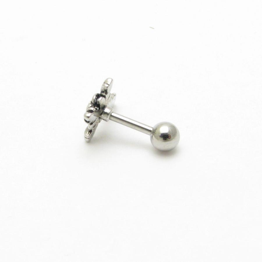 ボディピアス 16g クロス 十字架 バラ 花 ストレートバーベル 16G