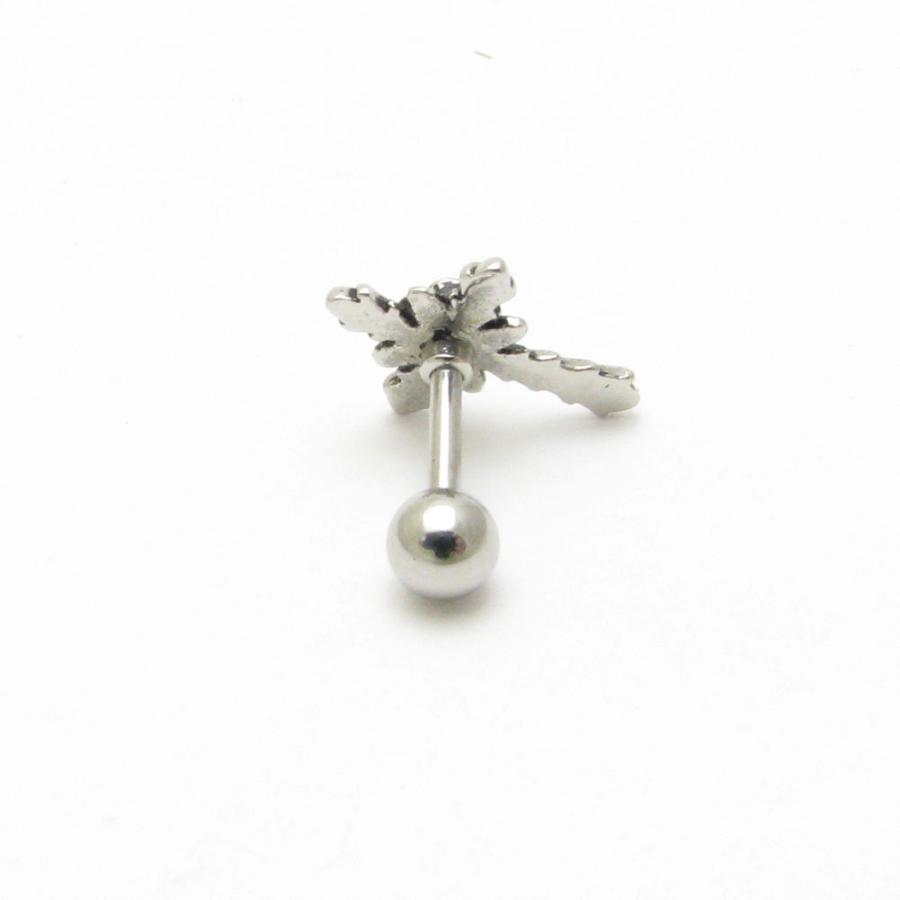ボディピアス 16g クロス 十字架 バラ 花 ストレートバーベル 16G