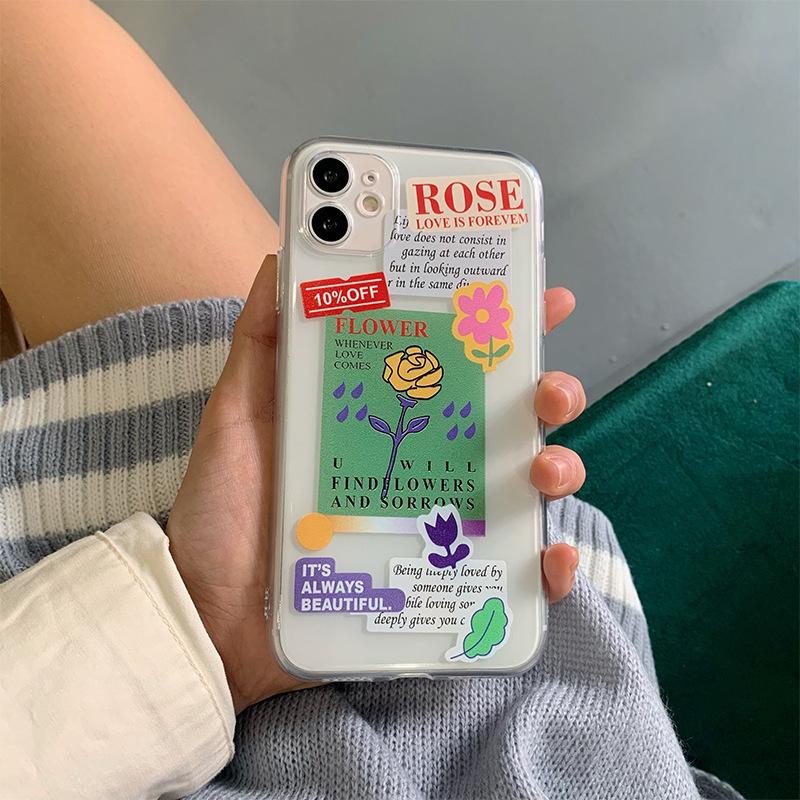 Iphoneケース 透明 花柄 ステッカー風 韓国 おしゃれ X Xs 11 11pro 11promax 12mini対応 Iphonecase Flower Usagi Case 通販 Yahoo ショッピング