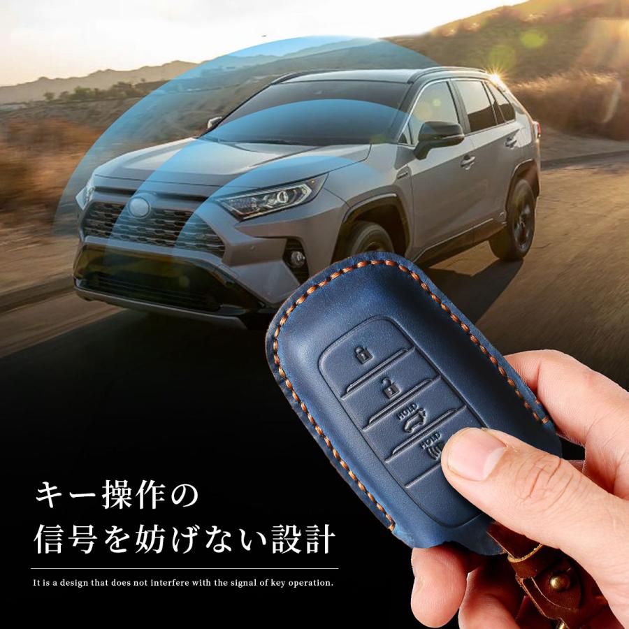 ハリアー 牛革 TOYOTA トヨタ スマート キーケース 4ボタン キーカバー