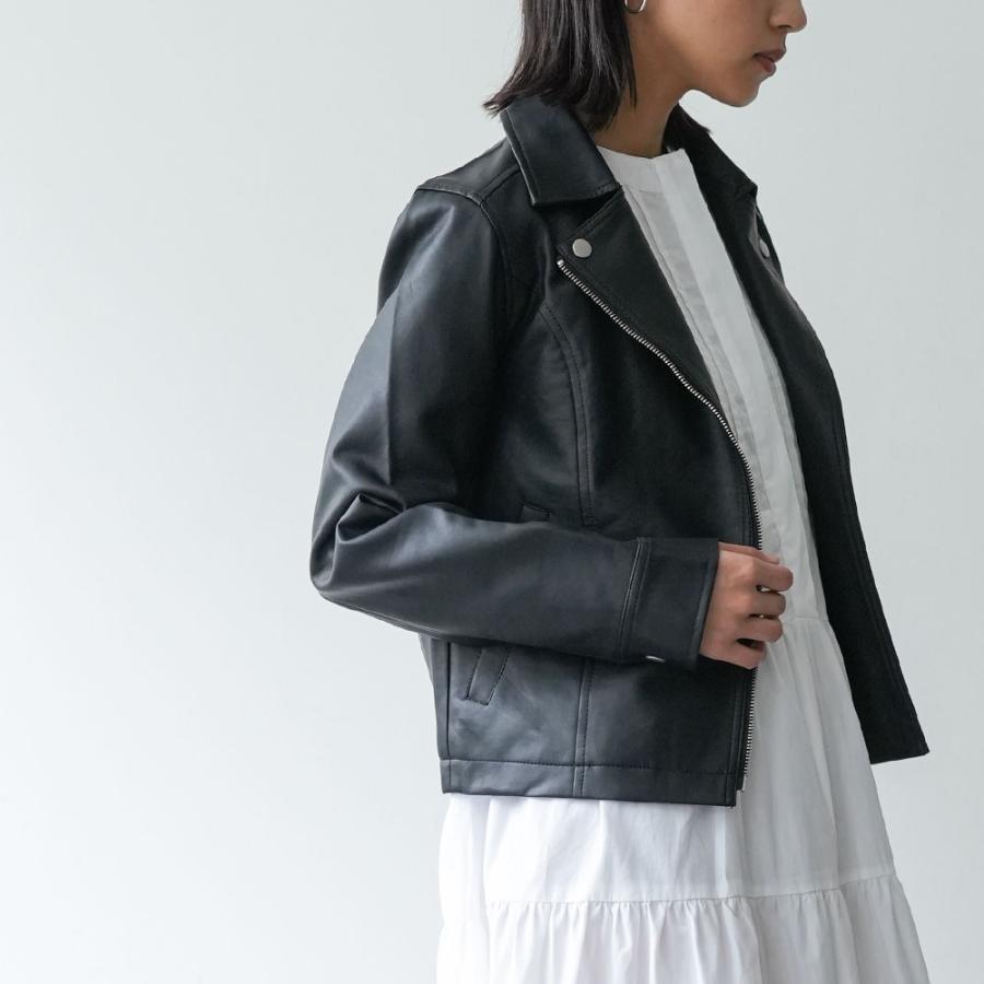 レディース アウター ライダースジャケット ライト フェイク