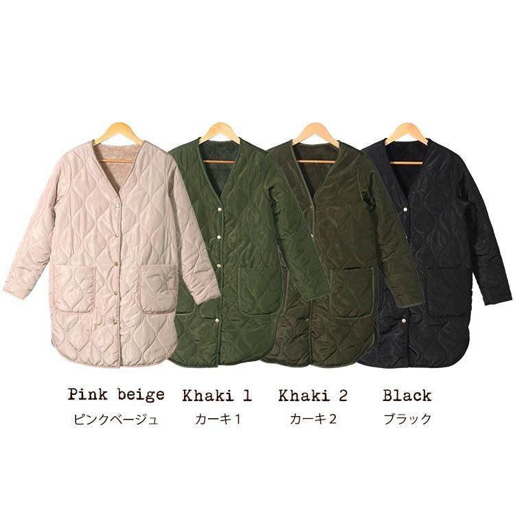 レディース アウター 裏ボア キルティング コート Vネック ミリタリー ポイント消化 A1755 Mili An Deni 通販 Yahoo ショッピング