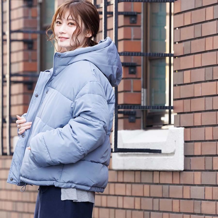 レディース ボリュームフェイクアウター ダウンジャケット : mili an