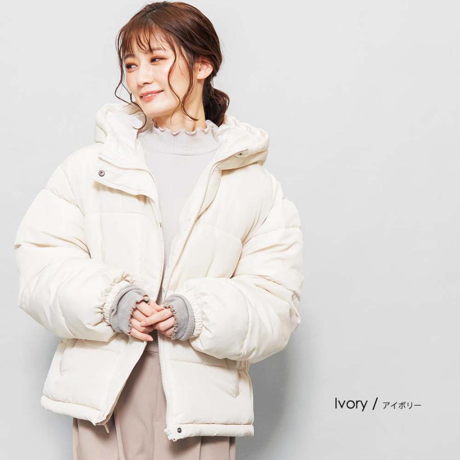 レディース ボリュームフェイクアウター ダウンジャケット : mili an