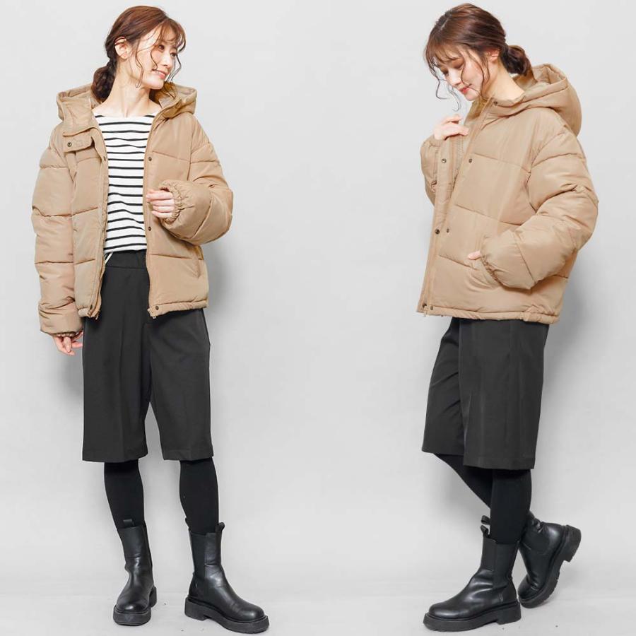 ETRÉのダウンジャケット ダークブラウン ボリューム Starting Over ダウンジャケット ダウン ポリストレッチ