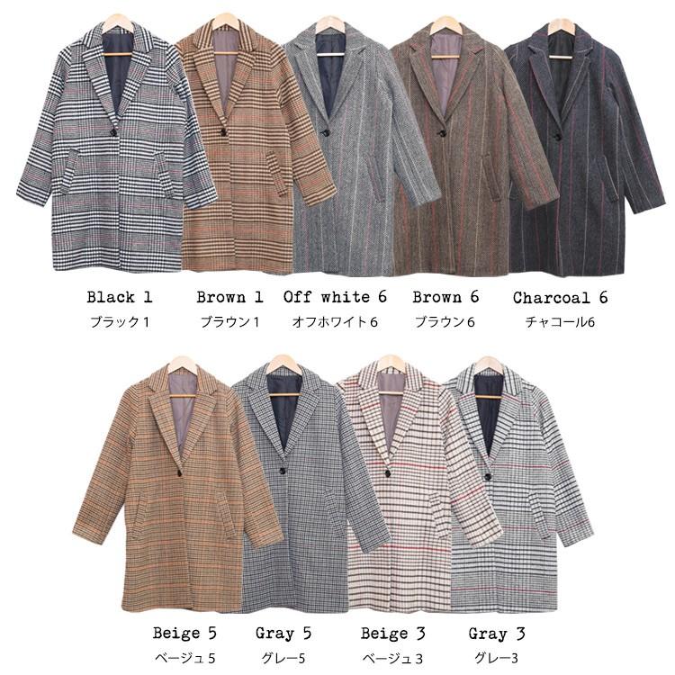 大人コート レディース アウター チェックチェスターコート フェイク