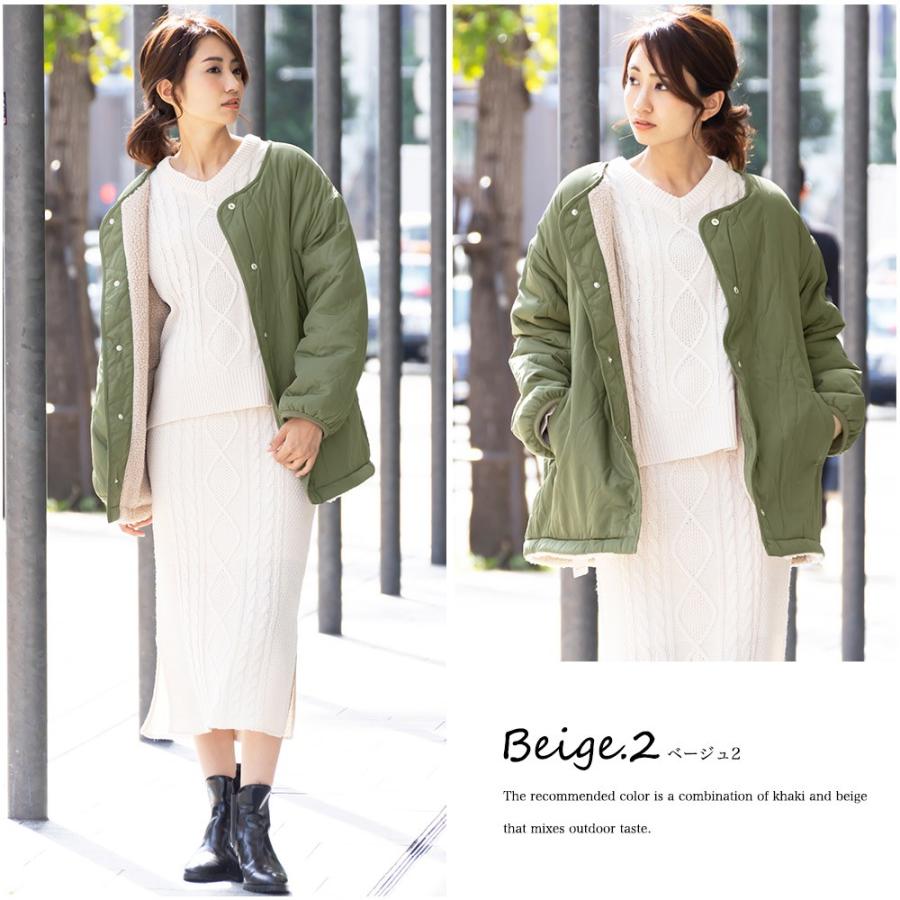 レディース アウター リバーシブル ノーカラーブルゾン レディース コート 冬 コーデ ポイント消化 A Mili An Deni 通販 Yahoo ショッピング