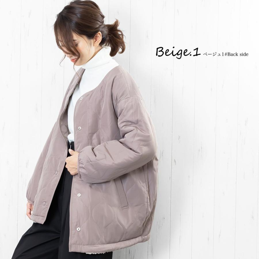レディース アウター リバーシブル ノーカラーブルゾン レディース コート 冬 コーデ ポイント消化 A Mili An Deni 通販 Yahoo ショッピング