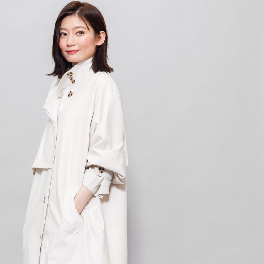 スタンドカラーロングコート レディース スプリングコート : mili an