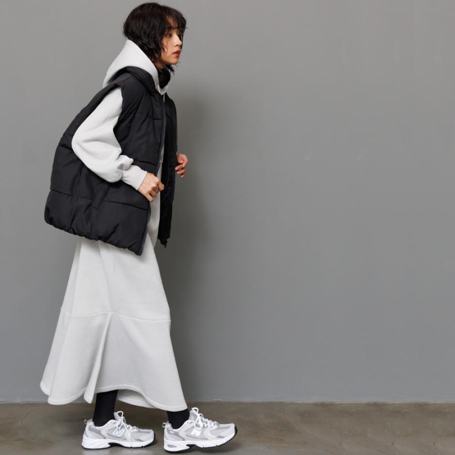 スタンドカラーフェイクダウンベスト レディース アウター