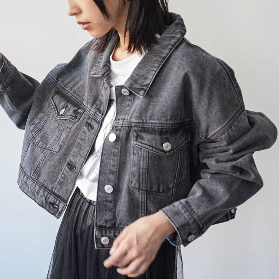ショートデニムジャケット レディース 前開き トップス ライトアウター