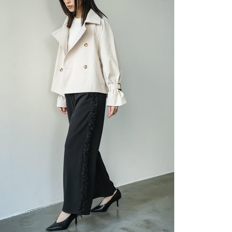 綿タッチ2WAYキャンディスリーブショートトレンチコート 2WAY