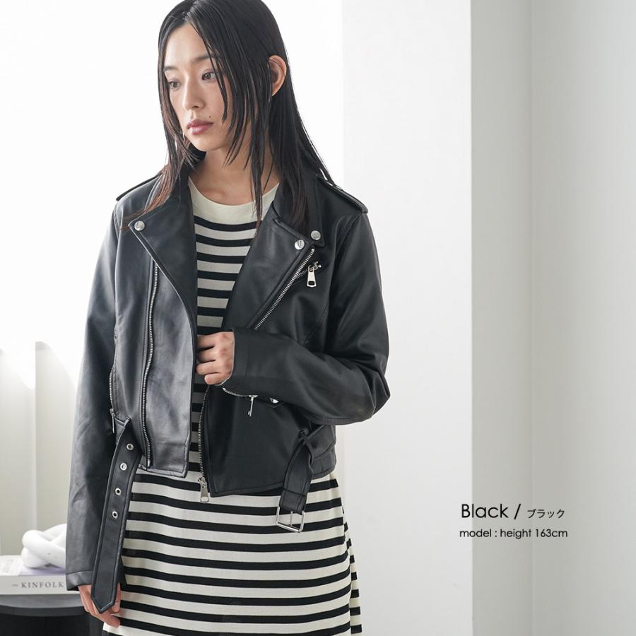 mili an deni（ミリアンデニ） フェイクレザーライダースジャケット