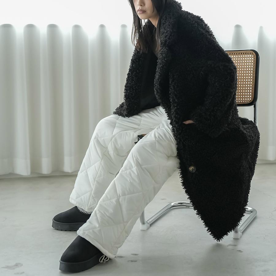 テディボアロングコート プードルボアコート オーバーコート 軽量