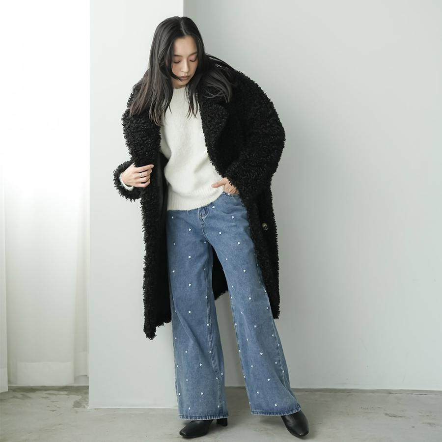 テディボアロングコート プードルボアコート オーバーコート 軽量