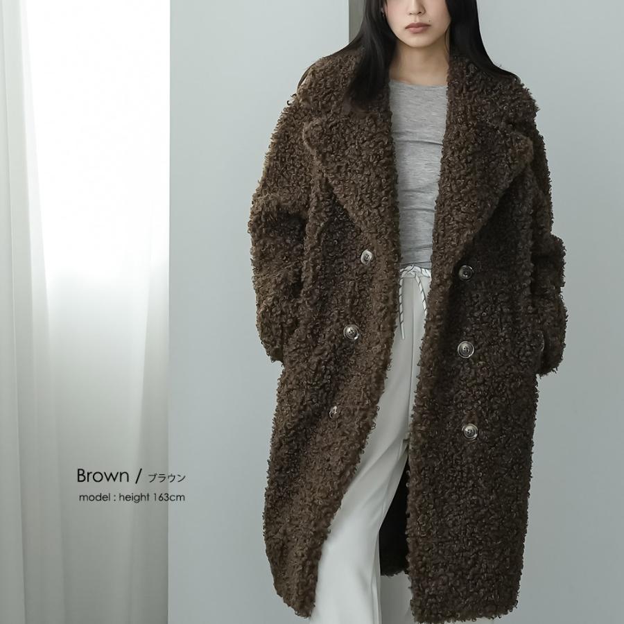 テディボアロングコート プードルボアコート オーバーコート 軽量