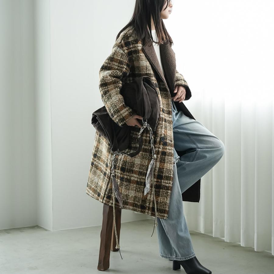 mili an deni（ミリアンデニ） リバーシブルチェックボアコート