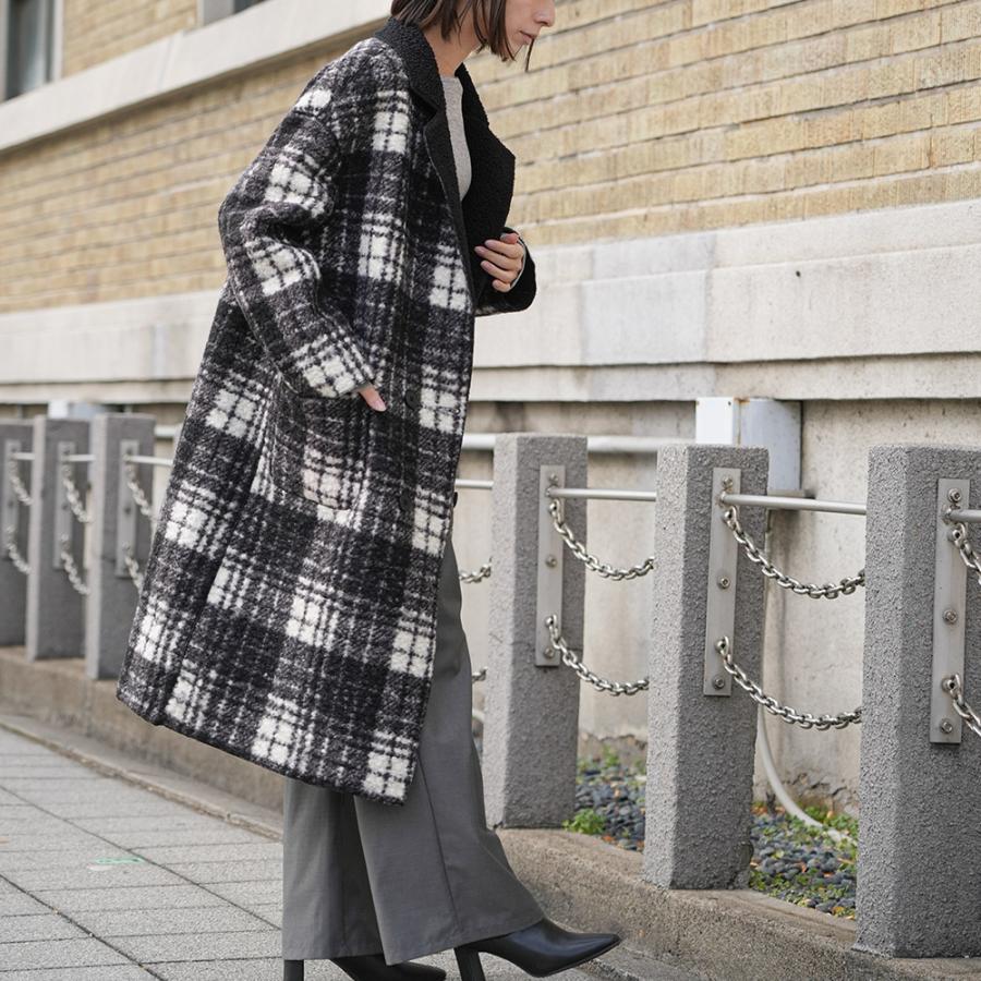 mili an deni（ミリアンデニ） リバーシブルチェックボアコート