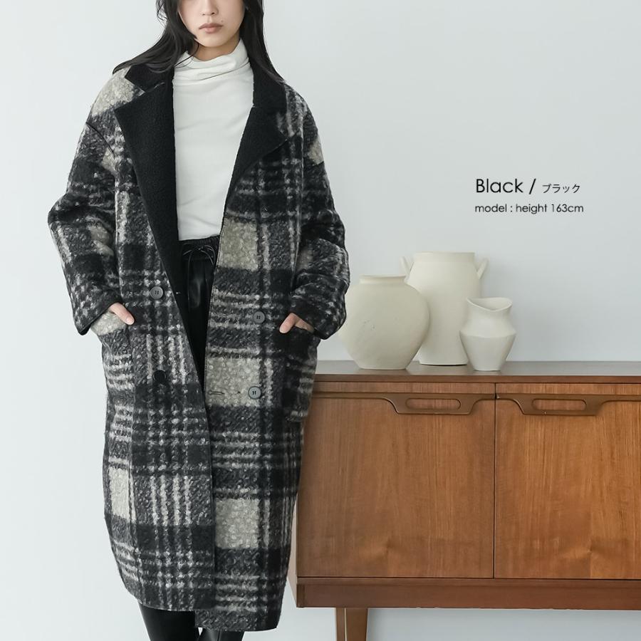 mili an deni（ミリアンデニ） リバーシブルチェックボアコート