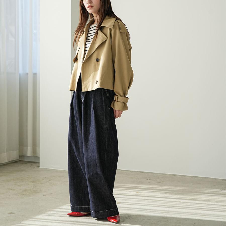 美品❣️アナイ ANAYI ライトシャンタンショートトレンチコート　38/M mili an deni（ミリアンデニ） ショートトレンチコート ショート