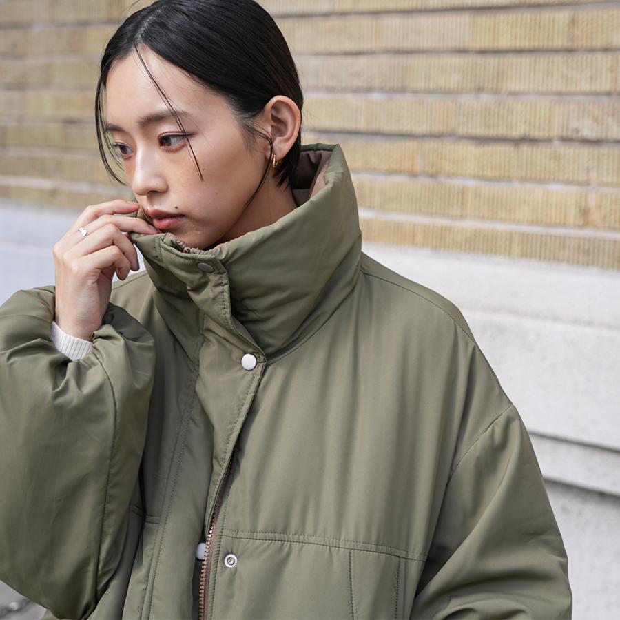 mili an deni（ミリアンデニ） スタンドカラー中綿リバーシブルコート