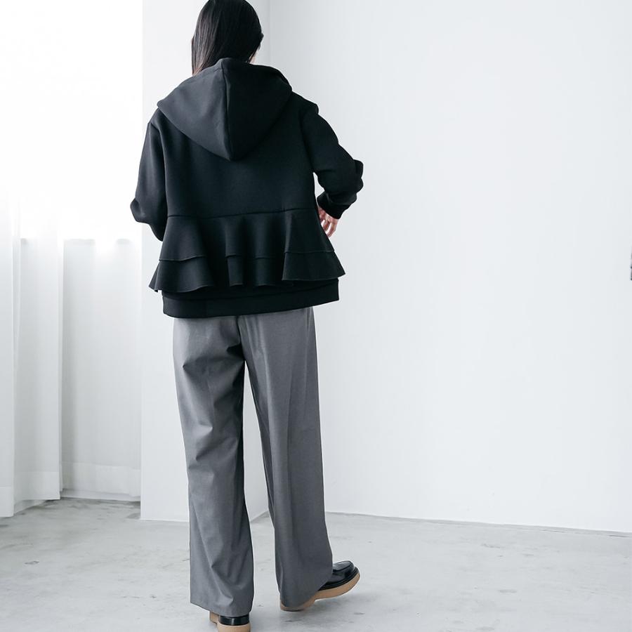 sacai シフォンドッキングバックフリルデザイン ジップパーカー　ビスチェ mili an deni（ミリアンデニ） バックフリルパーカー レディース 前