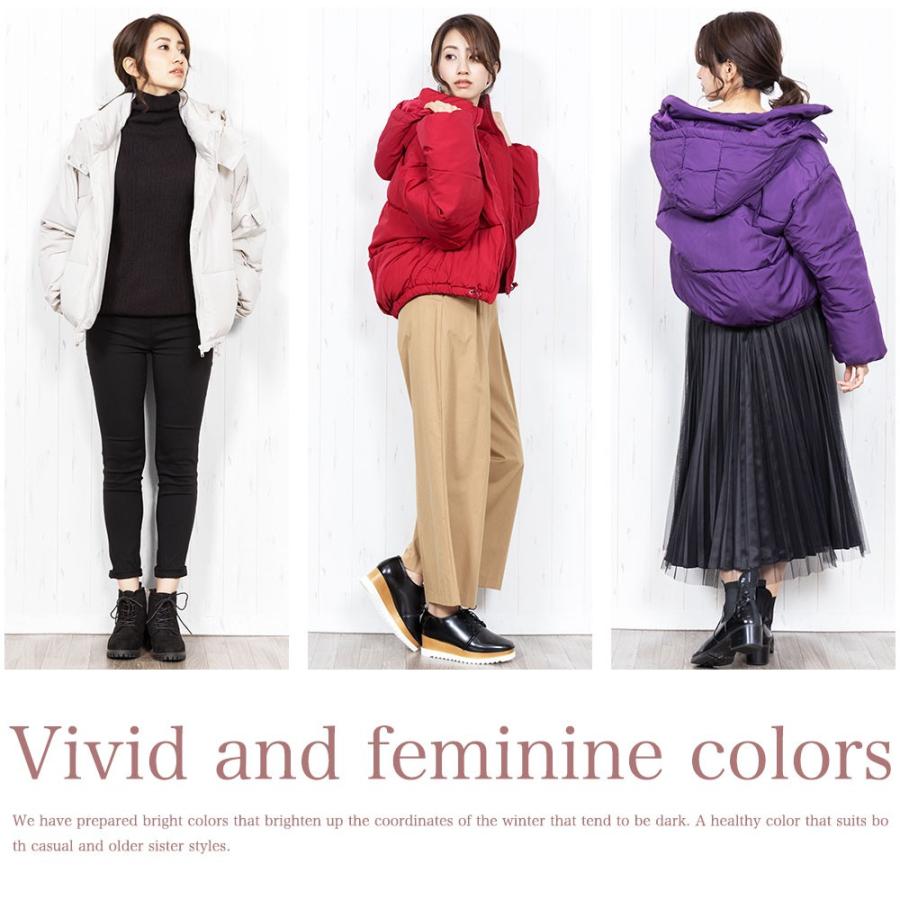 キレイめカジュアル レディース アウター フードファイバーダウン