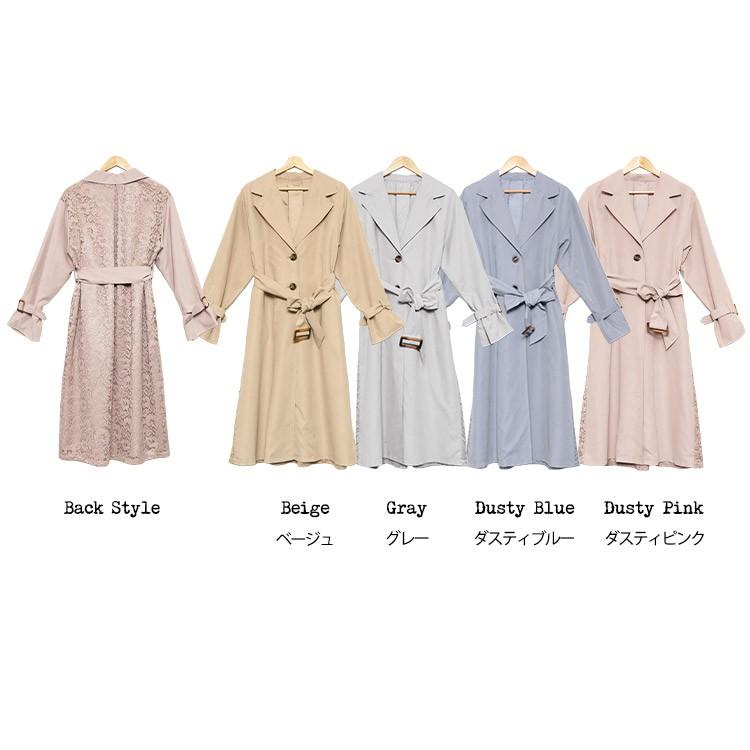 レディース アウター バックレース トレンチコート スプリングコート ポイント消化 725 Mili An Deni 通販 Yahoo ショッピング