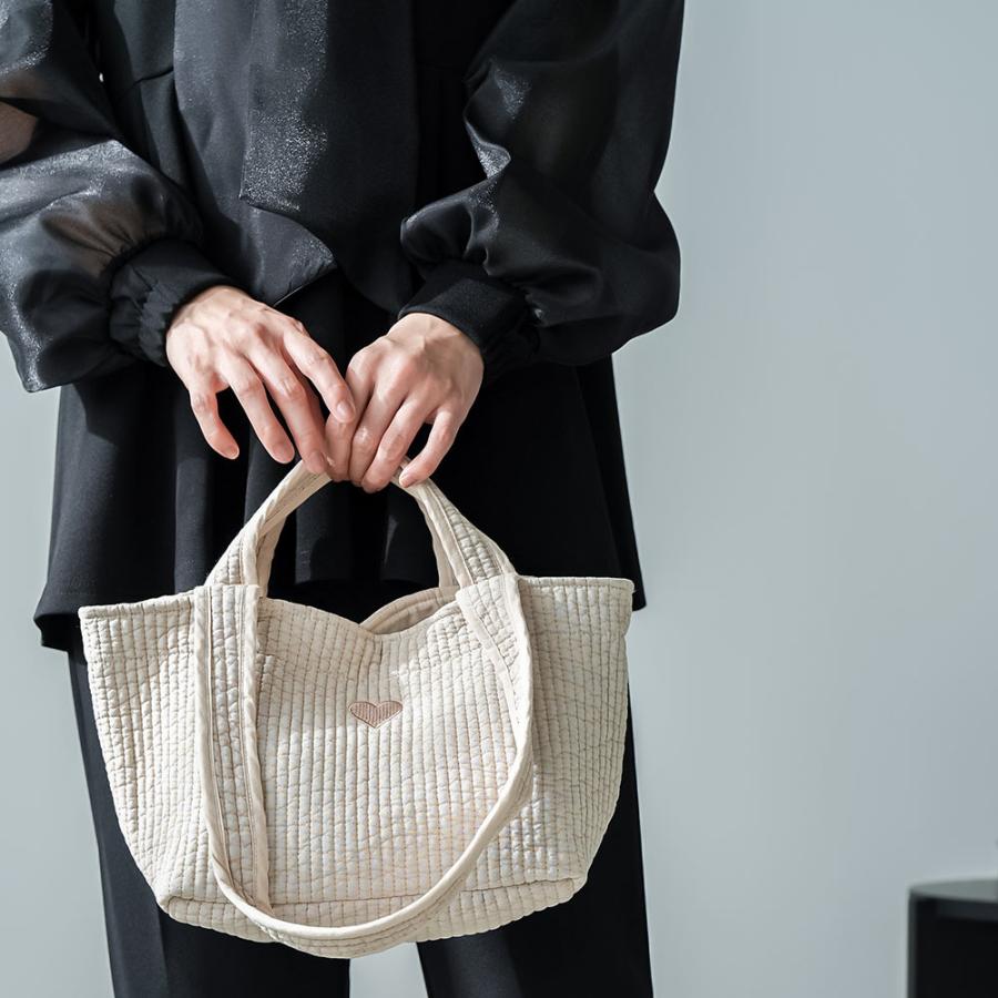 mili an deni（ミリアンデニ） ヌビバッグ キルティング ハート刺繍