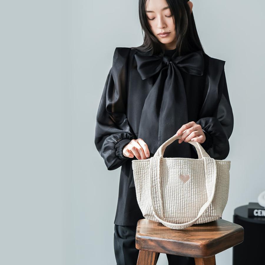 mili an deni（ミリアンデニ） ヌビバッグ キルティング ハート刺繍